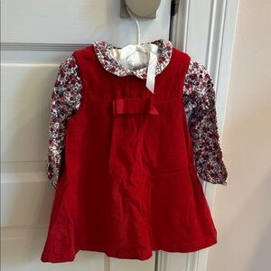 Freestyle Vibrant Red Corduroy Dress with matching shirt (dress and shirt)